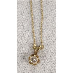 10K Gold Chain with 14K Diamond Pendant