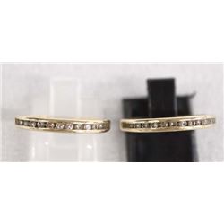 Pr 14K Gold and Diamond Guard Rings, Size 6