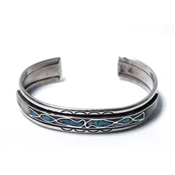 Early Navajo Sterling Silver Turquoise Bracelet