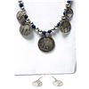 Image 3 : Navajo Silver Lapis and Coin Necklace & Earrings
