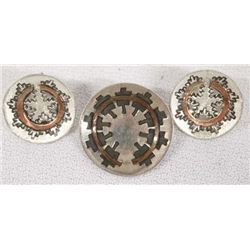 Navajo Silver Wedding Basket Earrings & Pin