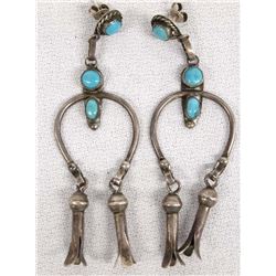Navajo Old Pawn Sterling Turquoise Earrings