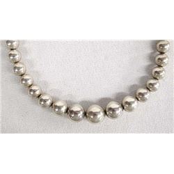 Navajo Sterling Silver Bead Necklace