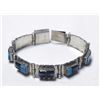 Image 1 : Mexican Sterling Silver Inlay Link Bracelet