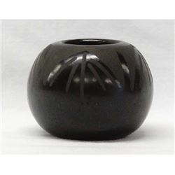 Santa Clara Black on Black Pottery Jar, O Sisneros