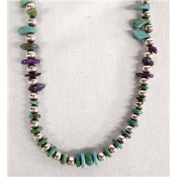 Native American Navajo Sterling Turquoise Necklace