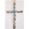 Image 1 : Navajo Sterling Turquoise Cross Pendant Necklace