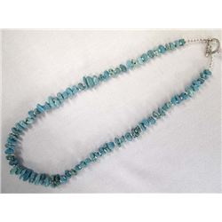 Kingman Turquoise Nugget & Silver Bead Necklace