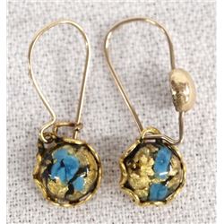 Gold and Turquoise Earrings