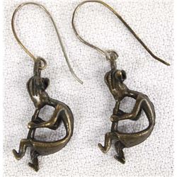 Native American Sterling Silver Kokopelli Earrings