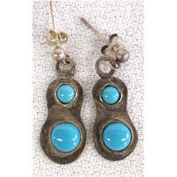 Navajo Sterling Turquoise Earrings by D.M. Begay