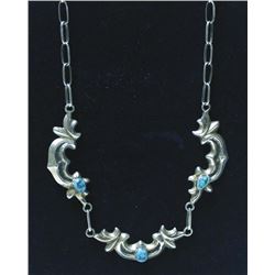 1970 Navajo Sterling Silver Turquoise Necklace