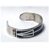 Image 2 : 1970 Navajo Sterling Chip Inlay Turquoise Bracelet