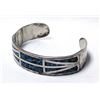 Image 3 : 1970 Navajo Sterling Chip Inlay Turquoise Bracelet