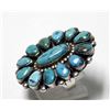 Image 2 : Navajo Old Pawn Sterling Turquoise Cluster Ring