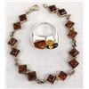 Image 1 : Sterling Silver and Amber Jewelry