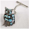 Image 1 : Estate Navajo Sterling Chip Inlay Owl Push Pin