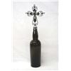 Image 1 : Antique Glass Bottle with Cross Embellished Top