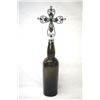 Image 3 : Antique Glass Bottle with Cross Embellished Top