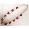 Image 2 : Ostrich Shell, Coral, and Amber Necklace