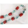 Image 3 : Navajo Style Sterling Turquoise Coral Necklace