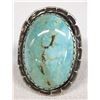 Image 1 : Large Navajo Sterling Turquoise Ring, Size 11