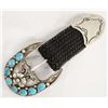 Image 1 : Navajo Sterling Turquoise Ranger Buckle by E. King