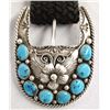 Image 2 : Navajo Sterling Turquoise Ranger Buckle by E. King