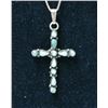 Image 3 : Zuni Sterling Petit Point Turquoise Cross Necklace