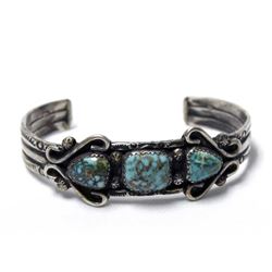 Vintage Navajo Sterling Turquoise Bracelet