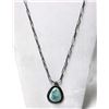 Image 1 : Large Navajo Sterling Turquoise Pendant Necklace