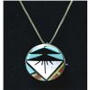 Image 2 : Zuni Sterling Inlay Pin Pendant Necklace by Esalio