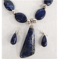 Santo Domingo Lapis Sterling Necklace & Earrings