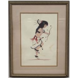 Original Cochiti Watercolor by Justino Herrera