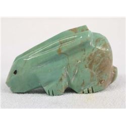 Zuni Hand Carved Turquoise Rabbit Fetish