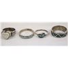 Image 5 : Collection of 10 Navajo and Zuni Sterling Rings