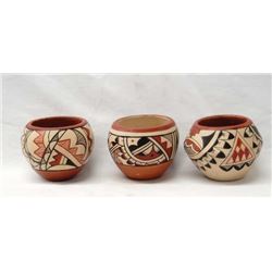 3 Jemez Polychrome Pottery Bowls