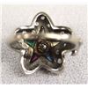 Image 2 : 14K White Gold and Diamond Eastern Star Ring, Sz 4