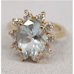 Estate 14K Gold and Topaz Ring, Size 3.75