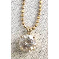 Estate 14K Gold and CZ Pendant Necklace