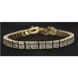 Estate Goldtone Over Sterling CZ Tennis Bracelet