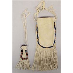 Plains Indian Beaded Doeskin Leather Fetish Bags