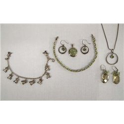 Collection of Sterling Silver and Peridot Jewelry