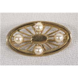Estate Cultured Pearl Pin