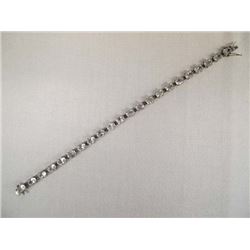 Sterling Silver & White Topaz Link Bracelet