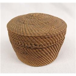 Antique Native American Nootka Lidded Basket