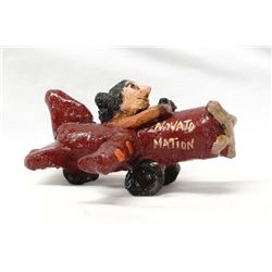 Navajo Folkart Pottery Airplane and Pilot by Chee