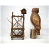 Image 3 : Carved Wooden Owl with Wood Chair