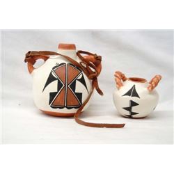 Laguna Double Handled Jar and Acoma Canteen