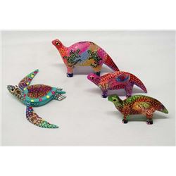 4 Mexican Oaxacan Alebrije Carvings